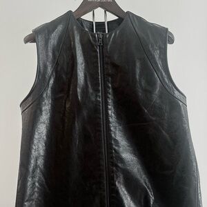 Florian Wowretzko Black Leather Long Vest